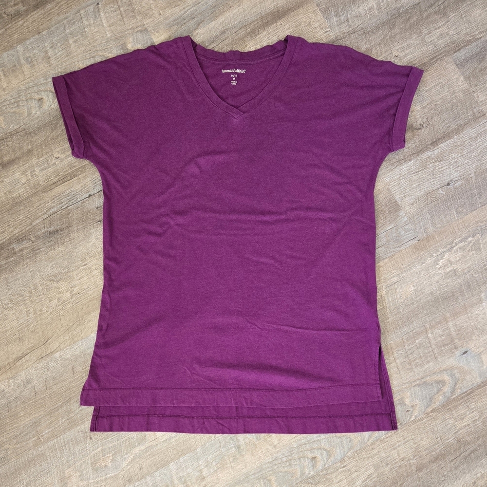 Women's Purple V-Neck Top